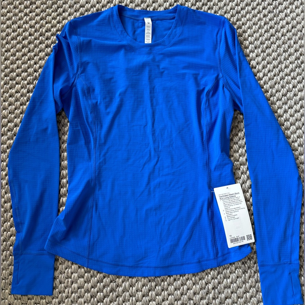 Lululemon Ventilated Mesh Back Long Sleeve Top Size 10